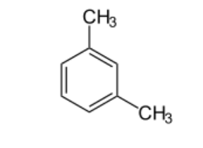 ساختار شیمیایی اورتو زایلین که در پیوند های خود شامل پیوند های دوگانه است